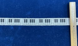 画像1: [10300] プリント リネンテープ  -ピアノ鍵盤-