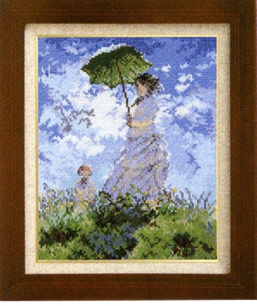 [5861] オリムパス クロスステッチキット　アートギャラリー　「日傘をさす女」モネ作